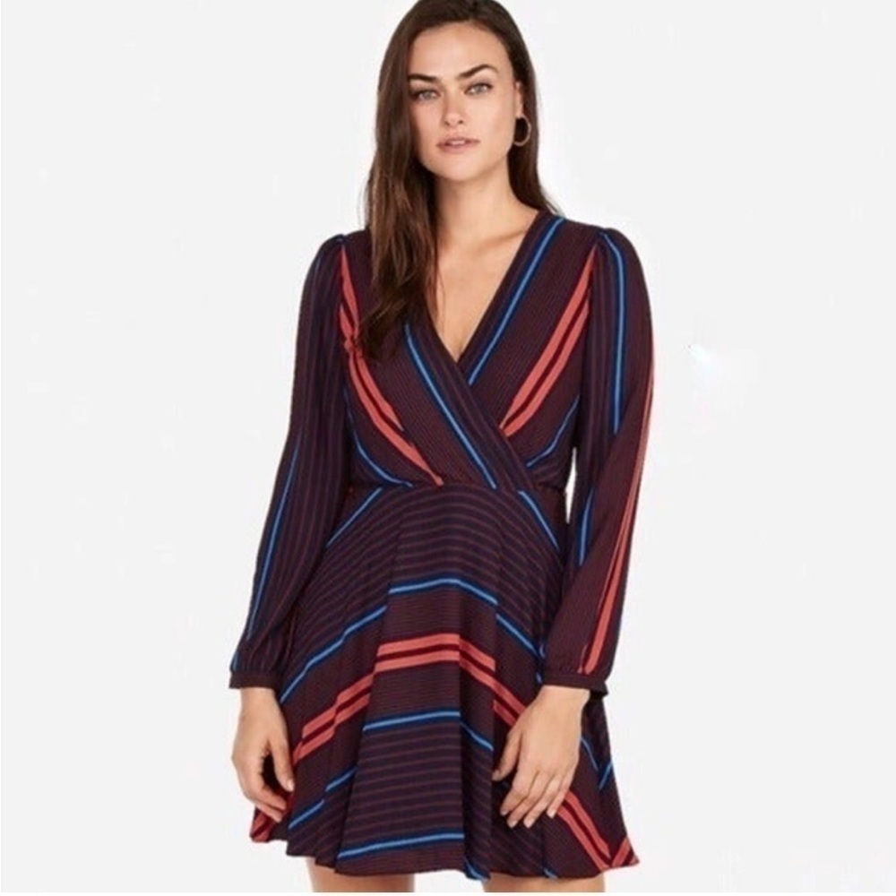 Express long sleeve a line mini holiday dress size XS